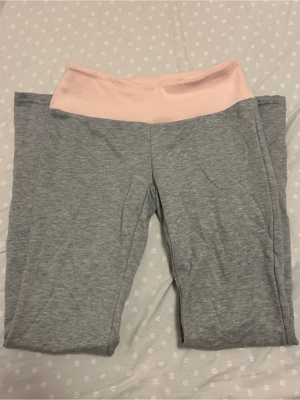 Wide-leg flare Leggings with Pink Waistband